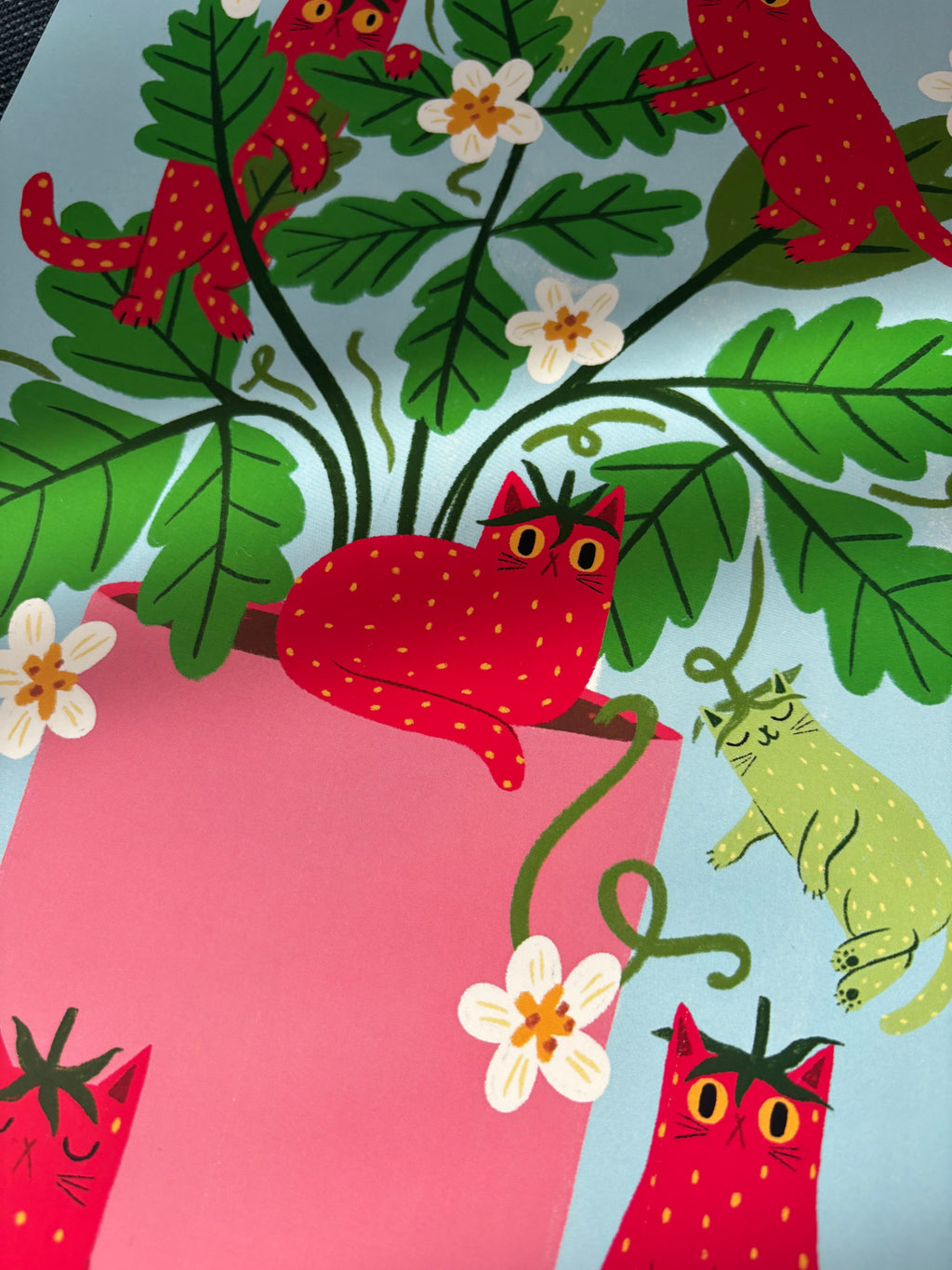 Strawberry Cat A4 Print